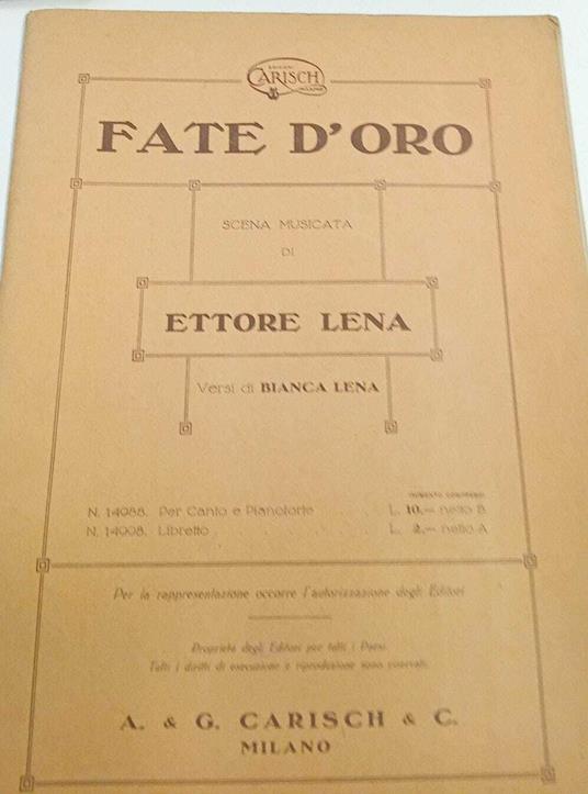 Fate d'oro - Ettore Lena - copertina