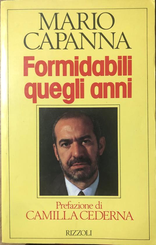 Formidabili quegli anni - Mario Capanna - copertina