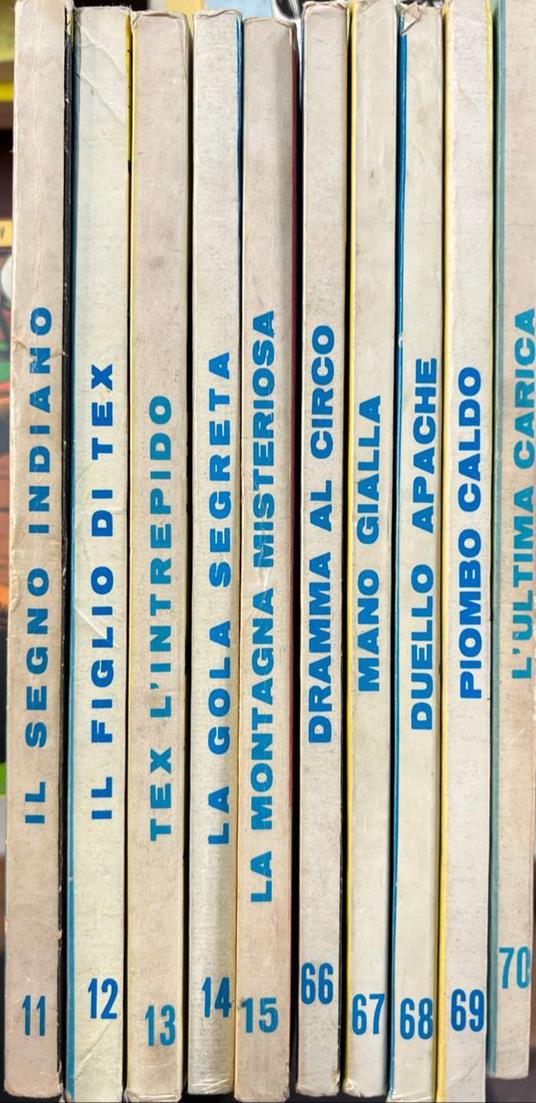Lotto 10 fumetti Tex (da n° 11 a 15 e da n° 66 a 70) - copertina