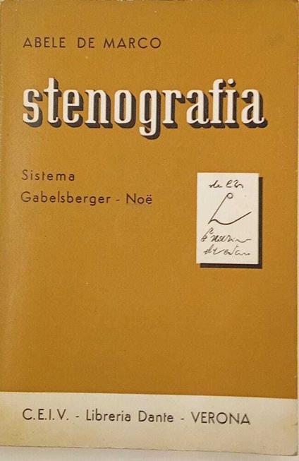 Stenografia - Abele de Marco - copertina