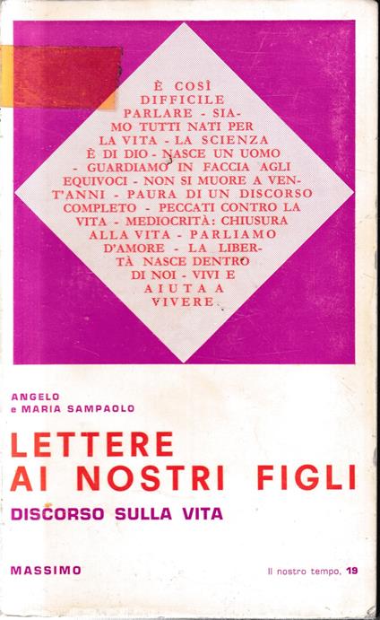 Lettere ai nostri figli - Angelo - copertina