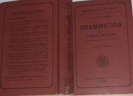 Grammatica della lingua inglese con introduzione e note storiche - Pietro Bardi - copertina