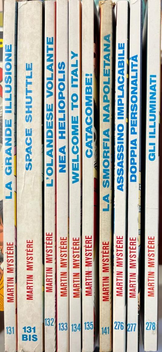 Lotto 10 fumetti Martin Mystere (da n° 131 a 135,131bis,141,276,277,278) - copertina
