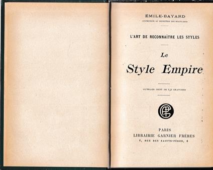 L' Art De Reconnaitre les styles. Le Style Empire - Emile-Bayard - copertina