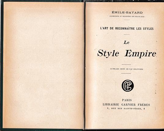 L' Art De Reconnaitre les styles. Le Style Empire - Emile-Bayard - copertina