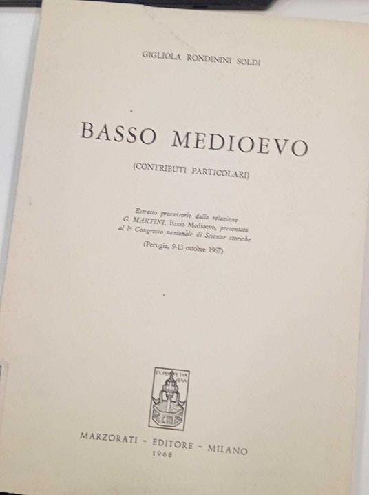 Basso medioevo (contributi particolari) - copertina