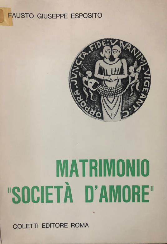 Matrimonio ''Società d'amore'' - copertina