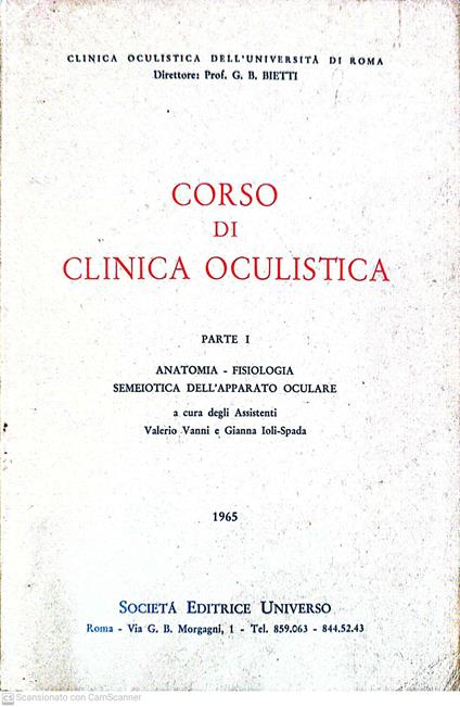 Corso di clinica oculistica parte 1 - copertina