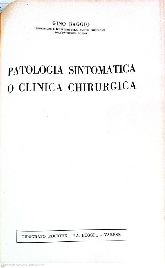 Patologia sintomatica o clinica chirurgica - copertina