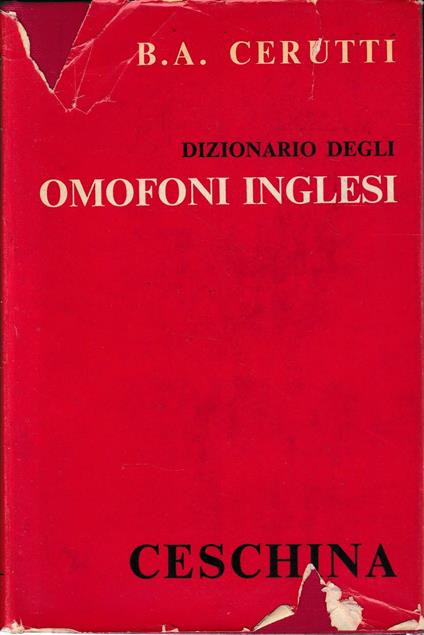 Dizionario degli omofoni inglesi - copertina