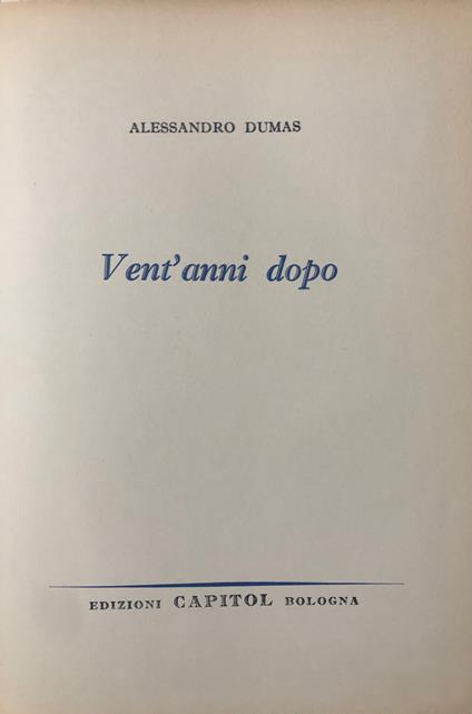 Vent'anni dopo - copertina