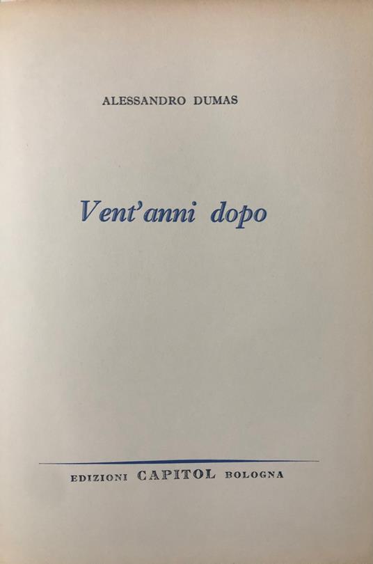 Vent'anni dopo - copertina