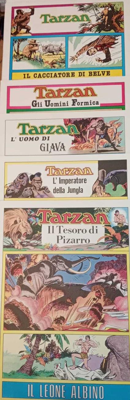 Tarzan. Lotto di n. 5 albi delle tavole domenicali dal n. 1011 al n. 1122 - Edgar R. Burroughs - copertina