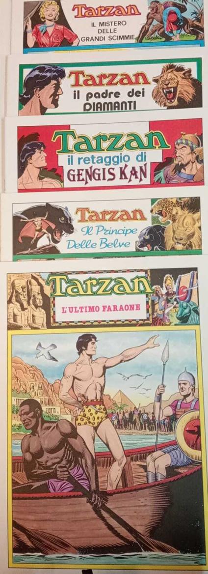 Tarzan. Lotto di n. 5 albi delle tavole domenicali dal n. 1123 al n. 1201 - Edgar R. Burroughs - copertina