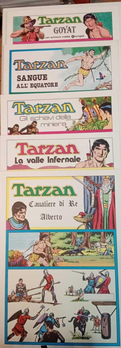 Tarzan. Lotto di n. 5 albi delle tavole domenicali dal n. 1202 al n. 1277 - Edgar R. Burroughs - copertina