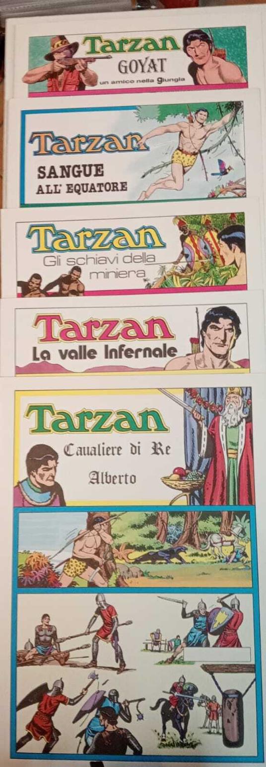 Tarzan. Lotto di n. 5 albi delle tavole domenicali dal n. 1202 al n. 1277 - Edgar R. Burroughs - copertina