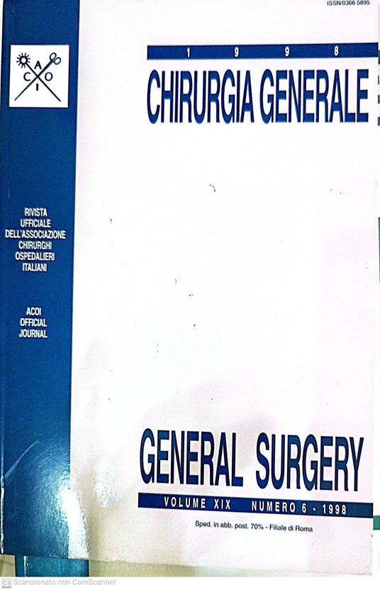 General surgery. Vol. XIX, n.6 1998. Chirurgia generale - copertina