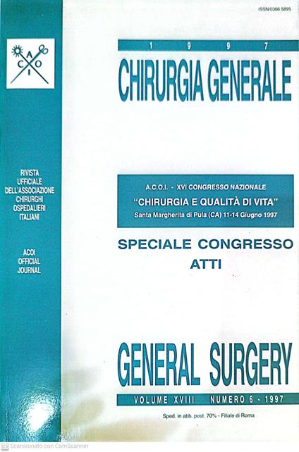 General surgery. Vol. XVIII n. 6, 1997. Chirurgia generale: speciale congresso atti - copertina