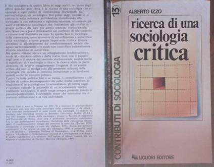 Ricerca di una sociologia critica - Alberto Izzo - copertina
