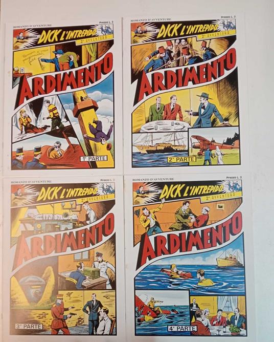 Dick l'intrepido. Ardimento, albi dal n. 1 al n. 4. Ristampa anastatica - copertina