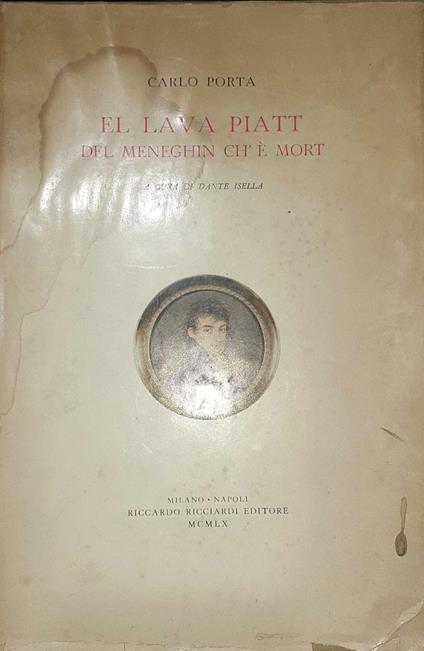 El lava piatt del Meneghin ch'è mort - Carlo Porta - copertina