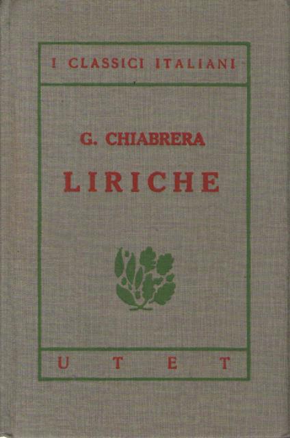 Liriche - Gabriello Chiabrera - copertina