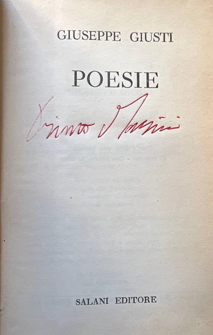 Poesie - Giuseppe Giusti - copertina