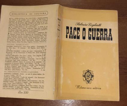 Pace o guerra - Palmiro Togliatti - copertina