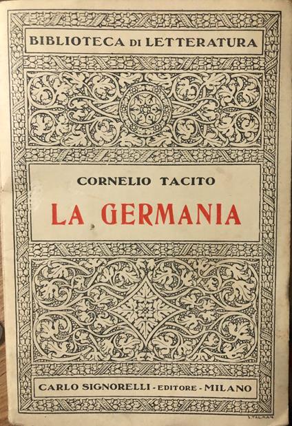 La Germania - P. Cornelio Tacito - copertina