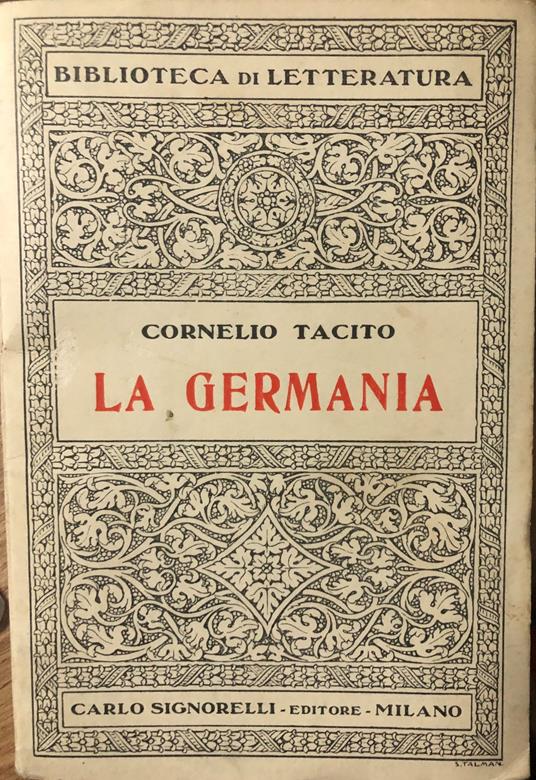 La Germania - P. Cornelio Tacito - copertina