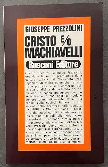 Cristo e/o Machiavelli - Giuseppe Prezzolini - copertina
