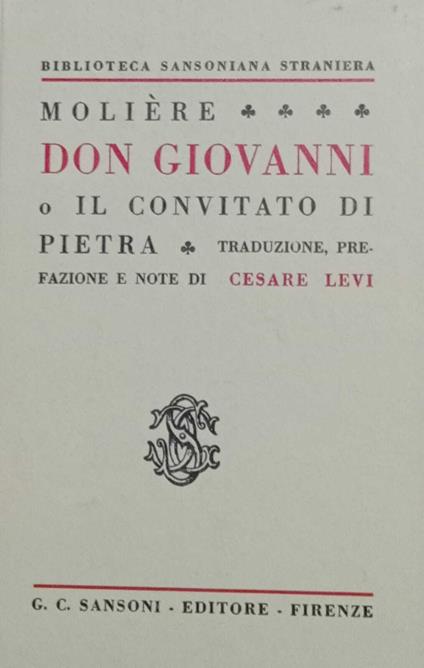 Don Giovanni o il convitato di pietra - Molière - copertina