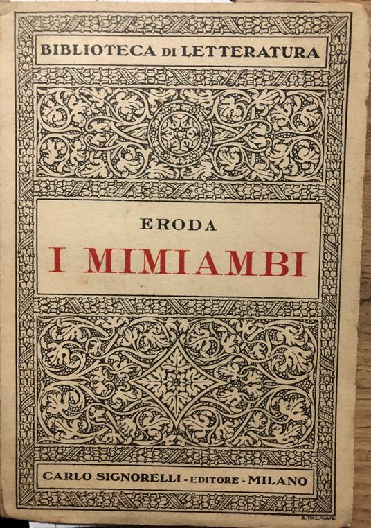 I mimiambi - Eroda - copertina