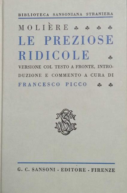 Le preziose ridicole - Molière - copertina