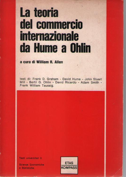 La teoria del commercio internazionale da Hume a Ohlin - copertina