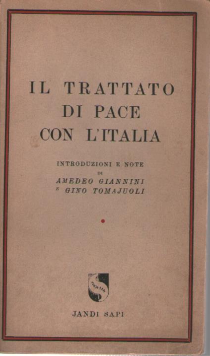 Il trattato di pace con l'Italia - copertina