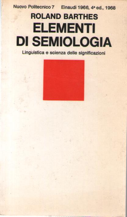 Elementi di semiologia - Roland Barthes - copertina