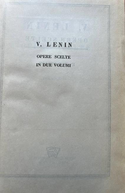 Opere scelte. Volume secondo - Lenin - copertina