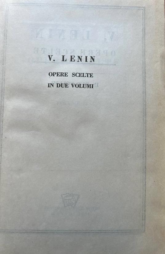 Opere scelte. Volume secondo - Lenin - copertina