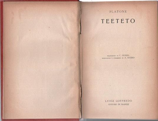 Teeteto - Platone - copertina