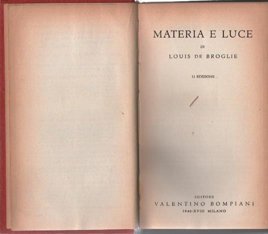 Materia e luce - Louis de Broglie - copertina