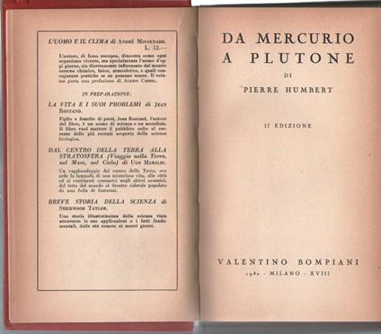 Da Mercurio a Plutone - Pierre Humbert - copertina