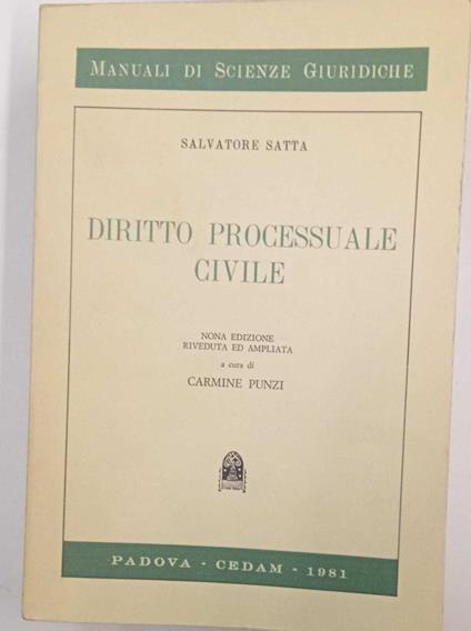 Diritto processuale civile - Salvatore Satta - copertina