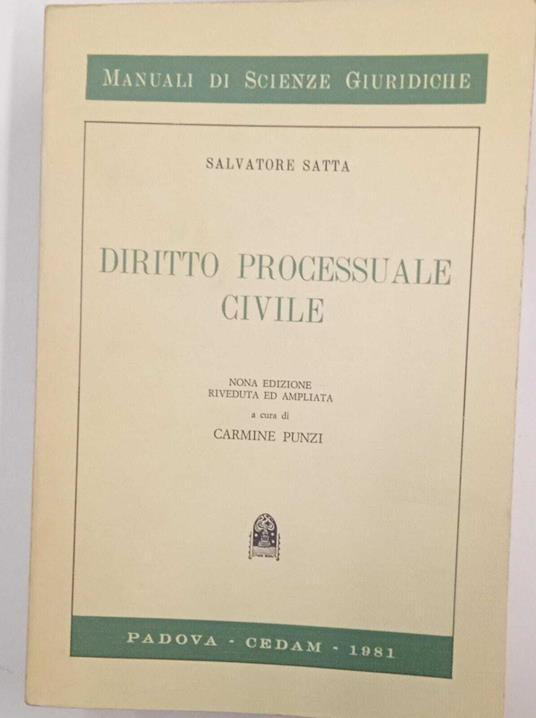 Diritto processuale civile - Salvatore Satta - copertina
