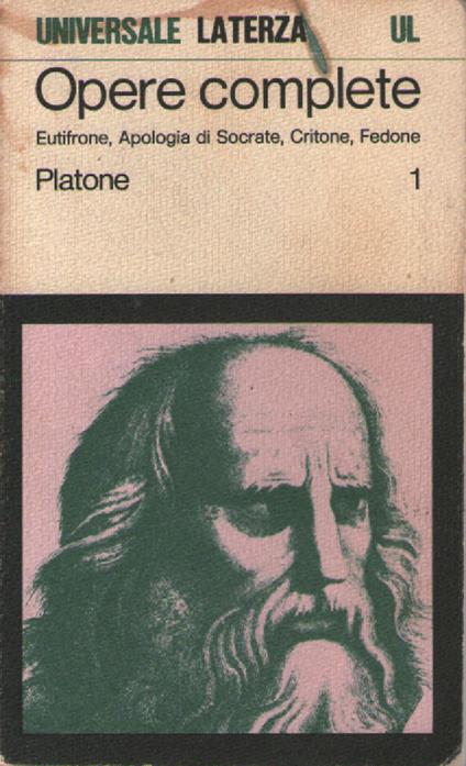 Opere complete, vol. 1° - Platone - copertina