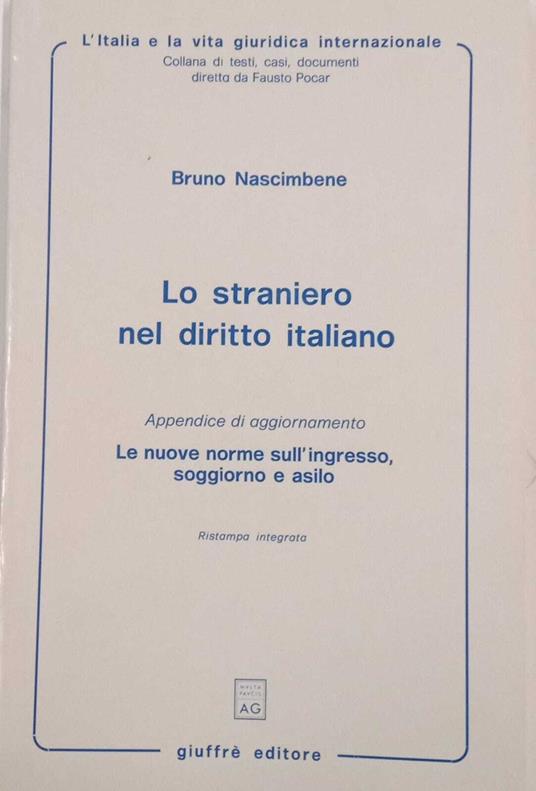 Lo straniero nel diritto italiano - copertina