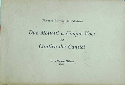 Due Mottetti a Cinque Voci dal Cantico dei Cantici - copertina