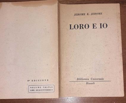 Loro e io - Jerome K. Jerome - copertina