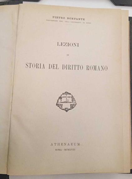 Lezioni di storia del diritto romano - Pietro Bonfante - copertina