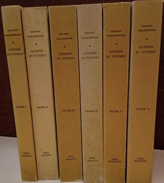 Discorsi parlamentari di Giuseppe Di Vittorio (6 volumi) - copertina